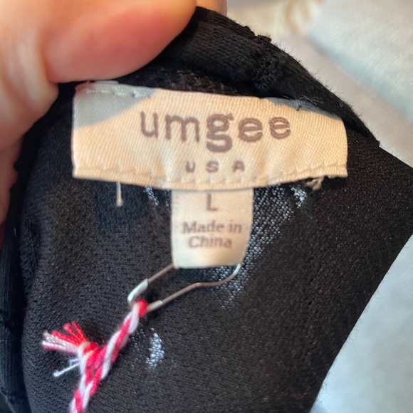 Umgee Black Oversized Short Sleeve Top V neck Cropped Ribbed boxy top Y2K 90s - Picture 8 of 11